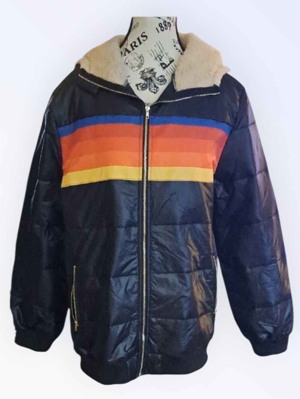 Vintage Aviator Style Puffer Jacket